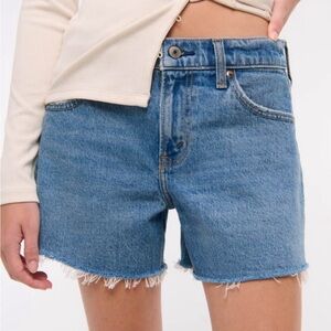 NEW Abercrombie & Fitch Blue Jean Shorts High-Waisted Distressed